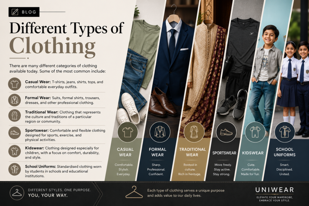 Different types of clothing-UNIWEAR