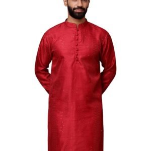House of Pataudi Men Geometric Embroidered Kurta with Trousers